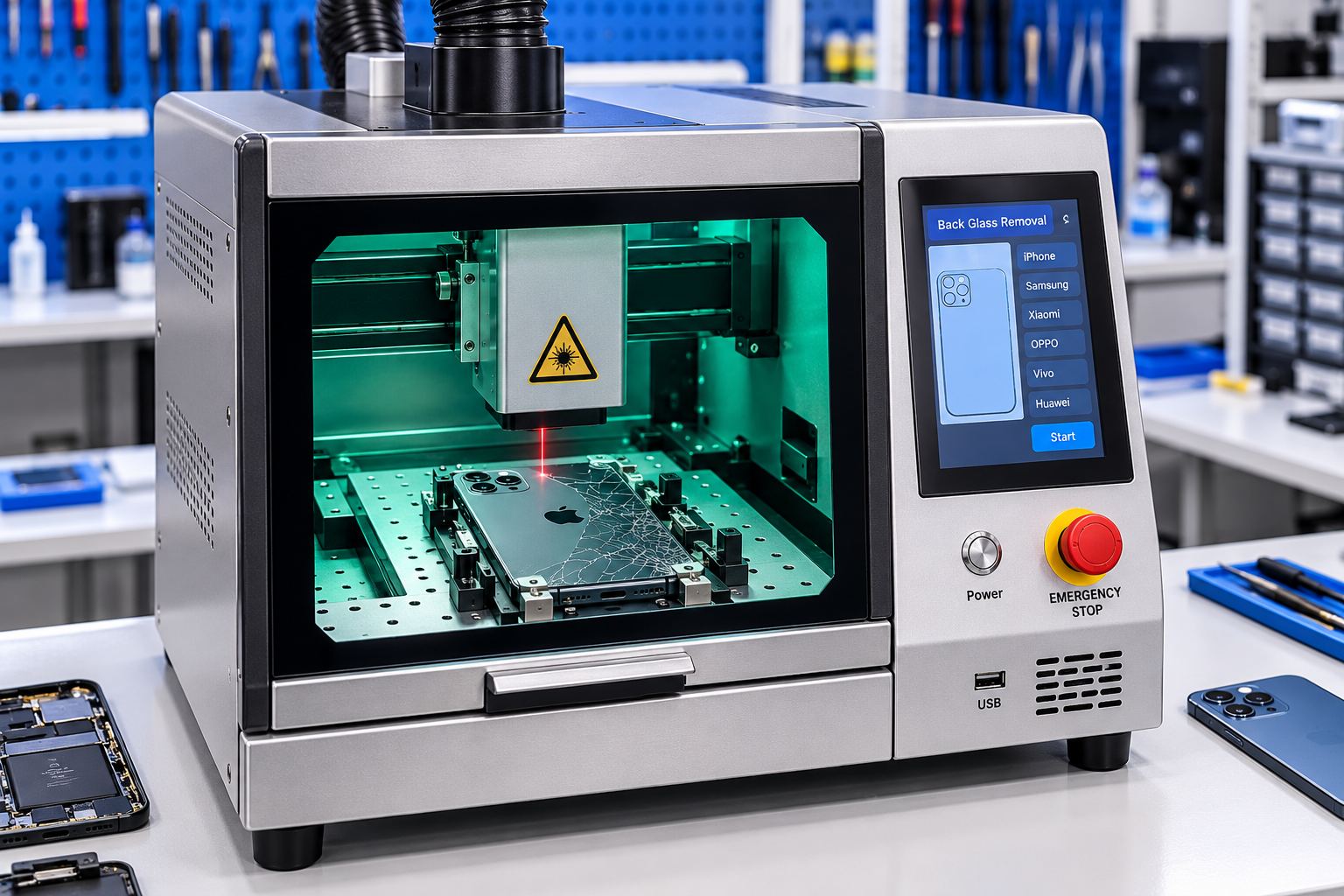 Automated Back Glass Laser Machine