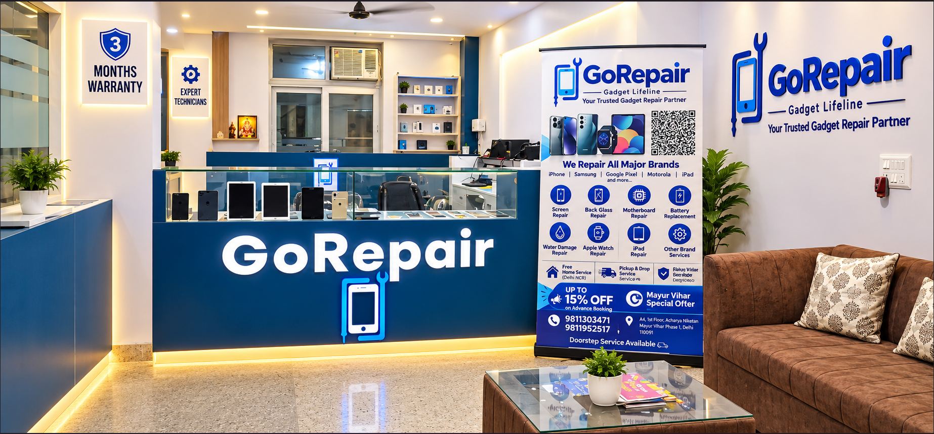 GoRepair Front Counter and Standee